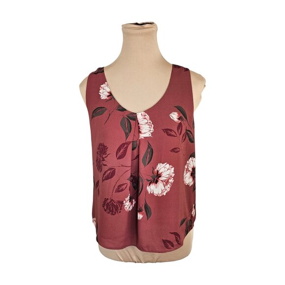 RW&CO. Tops - RW&CO NWT Burgundy Mauve Red Floral Blouse Sz M